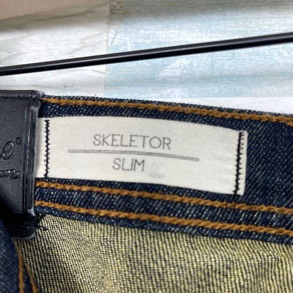 Empyre Skeletor Slim Straight Leg Jeans Dark Wash Stretch Denim Mens 30 30x32 - Picture 7 of 9